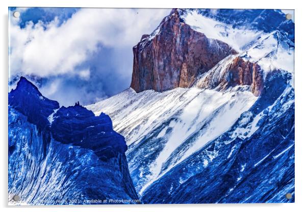 Brown Granite Cliff Torres del Paine Horns Area National Park Ch Acrylic by William Perry