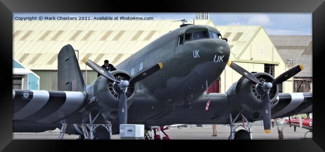 Iconic WWII Transport Plane Readies for Flight Framed Print by Mark Chesters