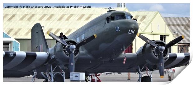 Iconic WWII Transport Plane Readies for Flight Print by Mark Chesters