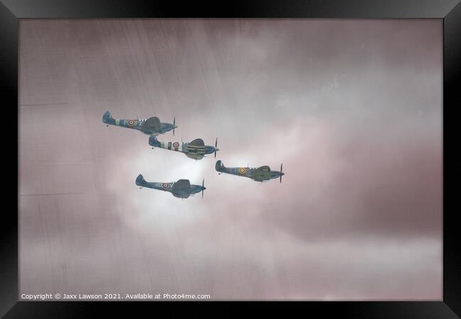 Spitfires in formation Framed Print by Jaxx Lawson