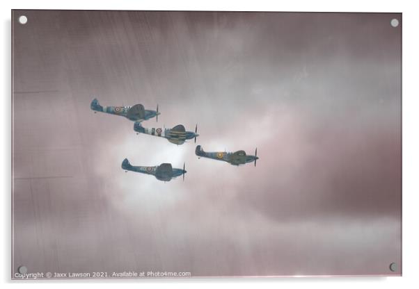 Spitfires in formation Acrylic by Jaxx Lawson