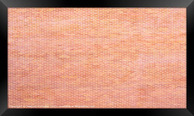 Background of bricks glued to the wall with cement, texture to c Framed Print by Joaquin Corbalan