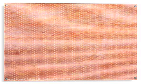 Background of bricks glued to the wall with cement, texture to c Acrylic by Joaquin Corbalan