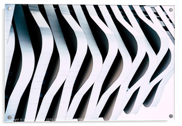 Modern architecture of a building with curves and straight lines Acrylic by Joaquin Corbalan