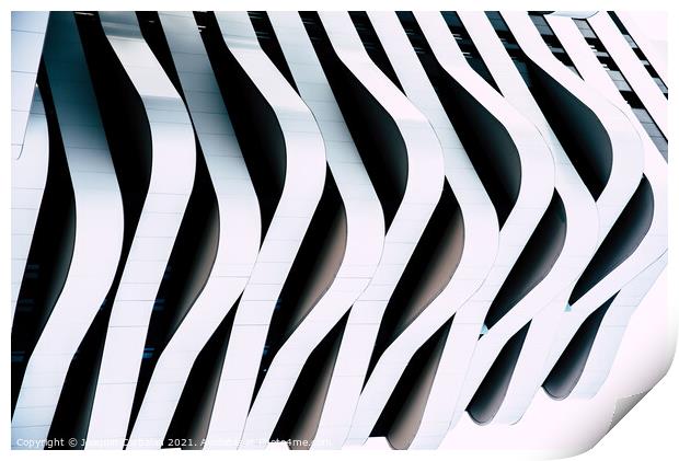 Modern architecture of a building with curves and straight lines Print by Joaquin Corbalan