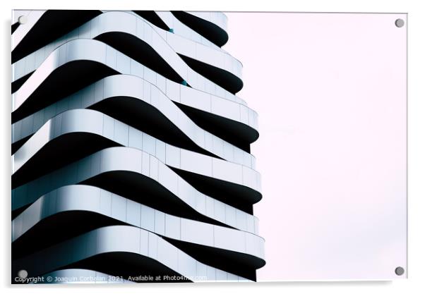 Abstract detail of a curved balcony design for elegant architect Acrylic by Joaquin Corbalan