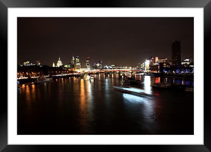 London Bridge skyline Framed Mounted Print by Sarah Waddams