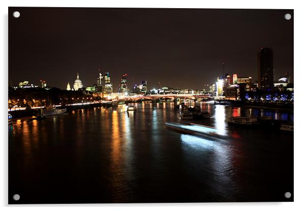 London Bridge skyline Acrylic by Sarah Waddams
