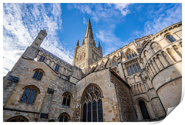 Norwich Cathedral, Norwich, Norfolk Print by Chris Yaxley