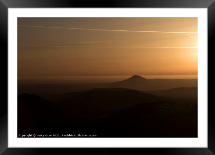 Sunrise over the Wrekin Framed Mounted Print by Verity Gray