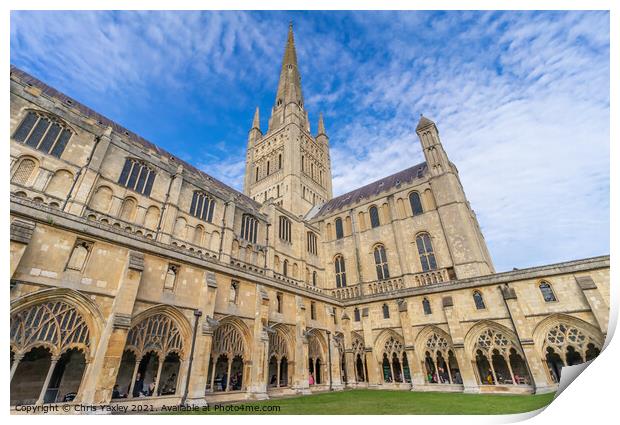 Norwich Cathedral, Norfolk Print by Chris Yaxley