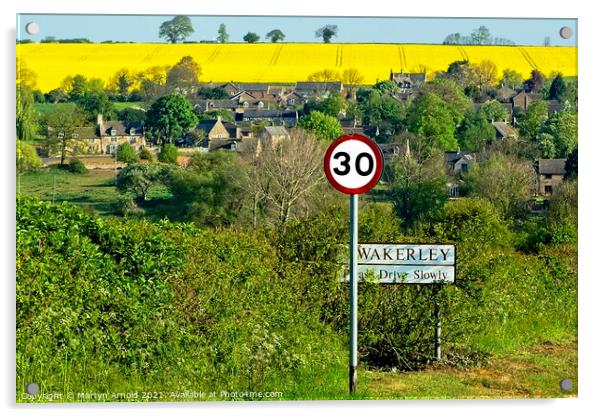 Wakerley Village Northamptonshire Acrylic by Martyn Arnold