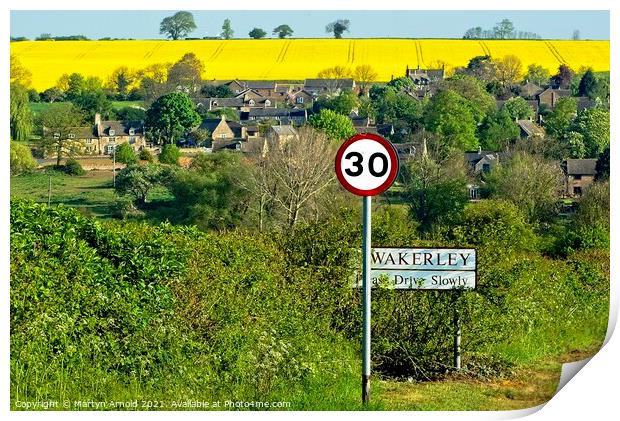 Wakerley Village Northamptonshire Print by Martyn Arnold