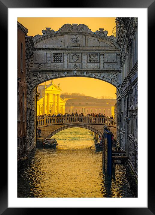 Misty Sunrise At The Bridge Of Sighs Framed Mounted Print by Chris Lord