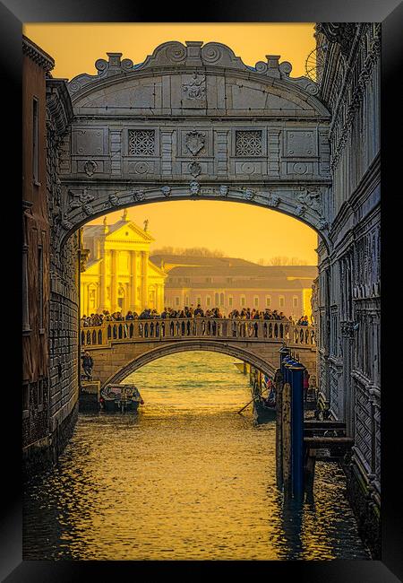 Misty Sunrise At The Bridge Of Sighs Framed Print by Chris Lord