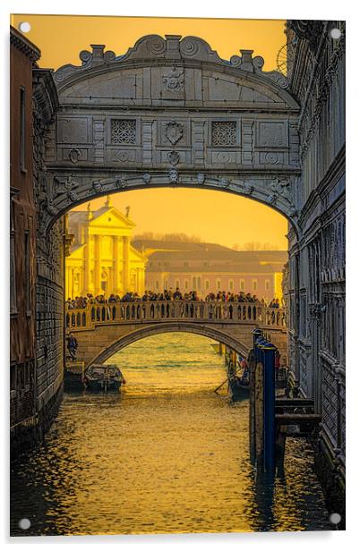 Misty Sunrise At The Bridge Of Sighs Acrylic by Chris Lord