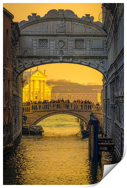 Misty Sunrise At The Bridge Of Sighs Print by Chris Lord