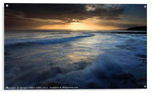 Sunset at Nash Point, Glamorgan Heritage Coast, South Wales Acrylic by Geraint Tellem ARPS