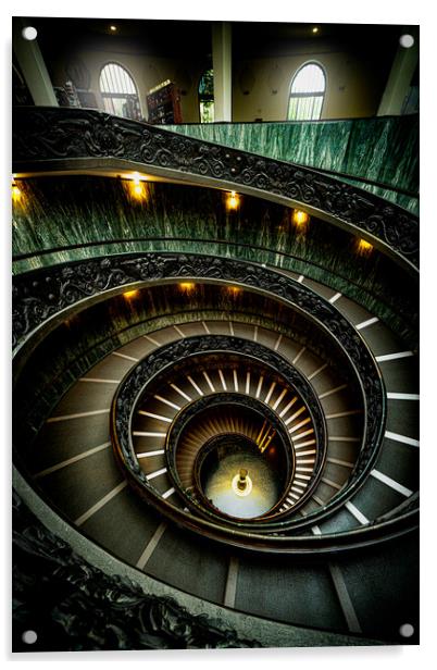 The Vatican Spiral Staircase Again Acrylic by Chris Lord