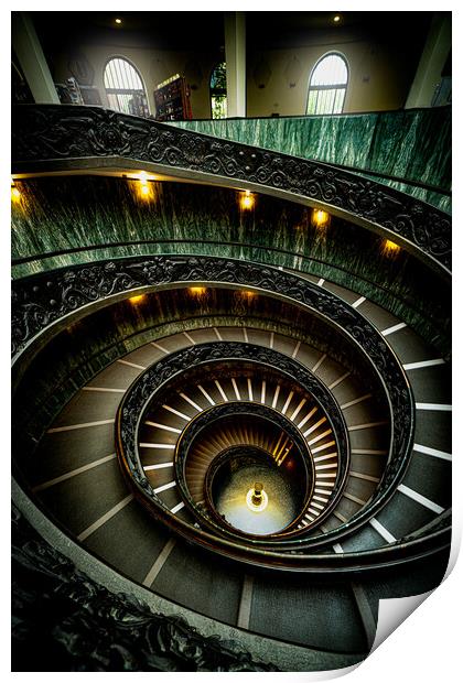 The Vatican Spiral Staircase Again Print by Chris Lord