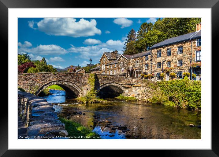 Bridge over the River Glaslyn Beddgelert Snowdonia  Framed Mounted Print by Phil Longfoot