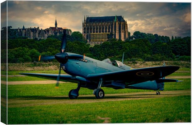Spitfire At Shoreham Canvas Print by Chris Lord