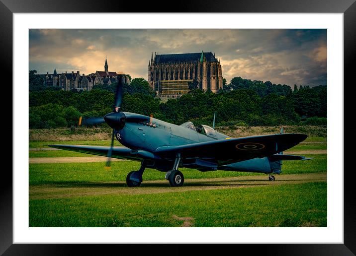 Spitfire At Shoreham Framed Mounted Print by Chris Lord