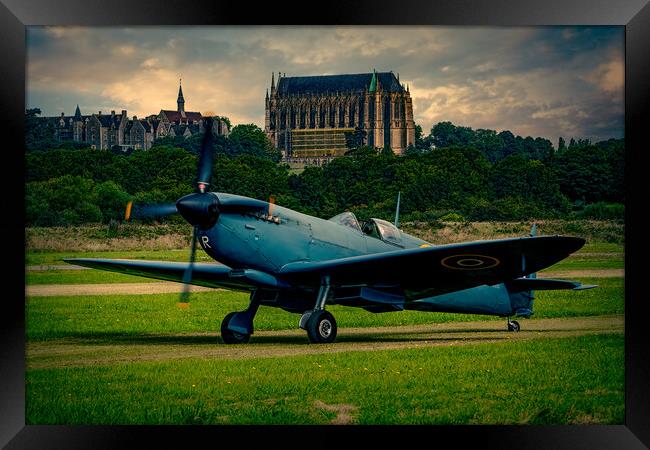 Spitfire At Shoreham Framed Print by Chris Lord