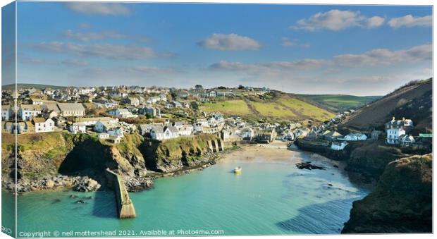 Port Isaac Harbour, Cornwall. Canvas Print by Neil Mottershead