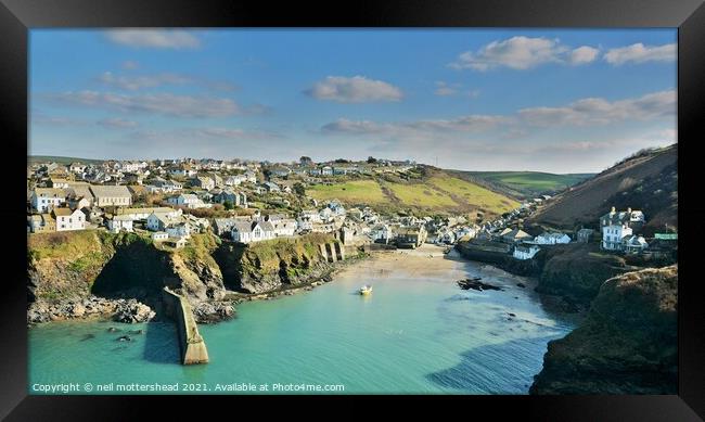Port Isaac Harbour, Cornwall. Framed Print by Neil Mottershead