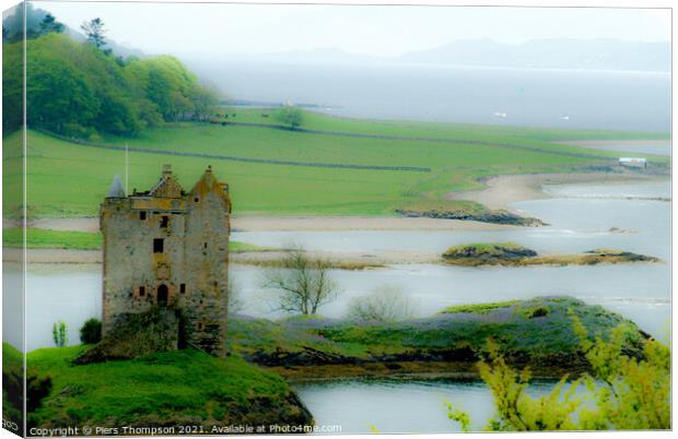 Castle Stalker in Argyll Scotland Canvas Print by Piers Thompson