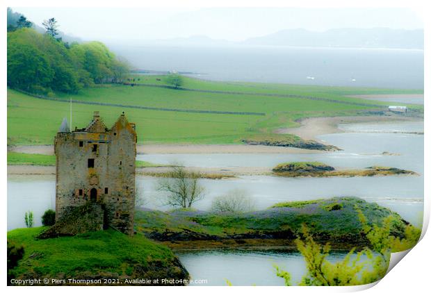 Castle Stalker in Argyll Scotland Print by Piers Thompson