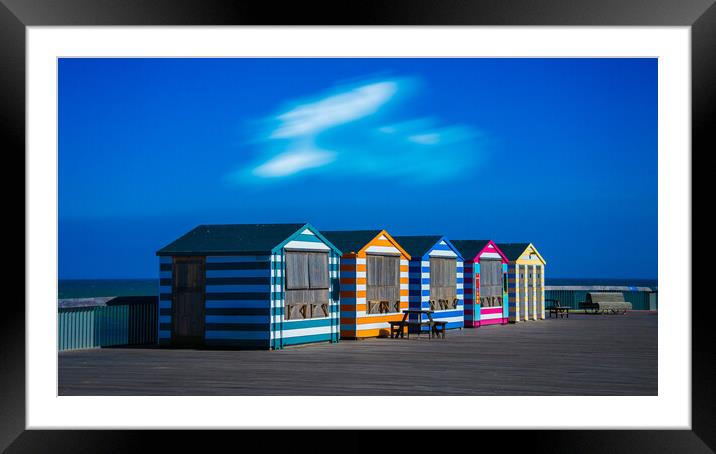 Beach Huts At Hastings Framed Mounted Print by Chris Lord