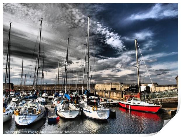 Findochty Pleasure Boats Moray Firth Scotland Print by OBT imaging