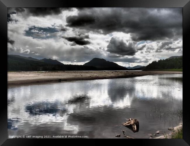 Loch Laggan Storm Rising Reflection Framed Print by OBT imaging