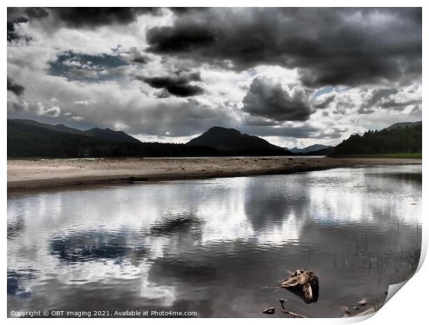 Loch Laggan Storm Rising Reflection Print by OBT imaging