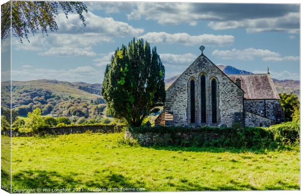 The Old Church Beddgelert Canvas Print by Phil Longfoot