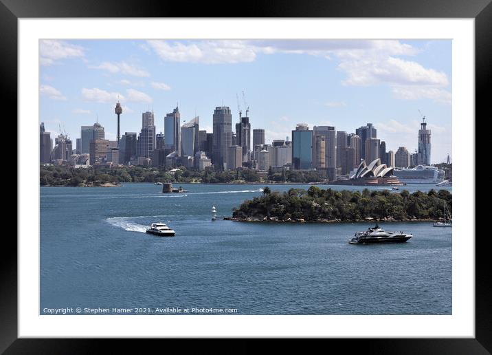 Sydney Cityscape Framed Mounted Print by Stephen Hamer