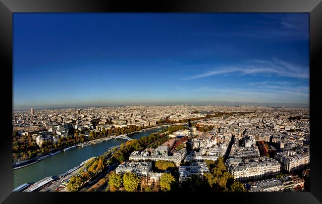 Paris Panorama Vista from Eiffel Tower Framed Print by Maggie McCall