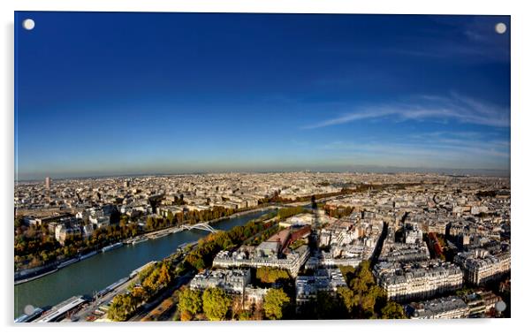 Paris Panorama Vista from Eiffel Tower Acrylic by Maggie McCall
