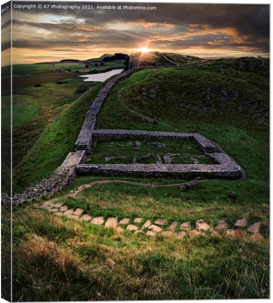 Hadrians Wall Sunrise Canvas Print by K7 Photography