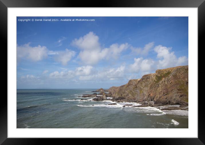 Hartland Quay Coastline, Devon Framed Mounted Print by Derek Daniel