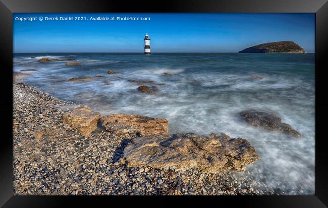 high tide at Penmon Point, Anglesey, North Wales Framed Print by Derek Daniel