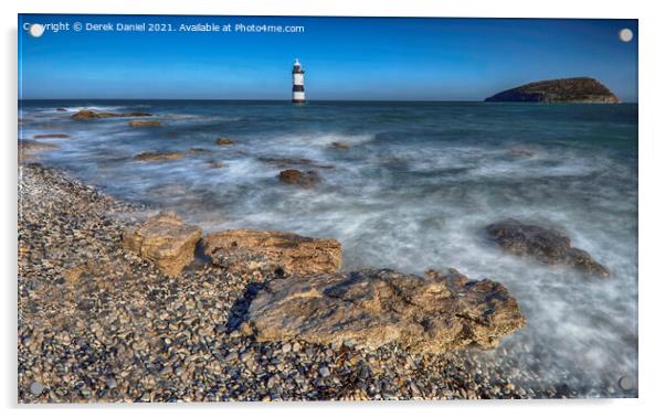 high tide at Penmon Point, Anglesey, North Wales Acrylic by Derek Daniel
