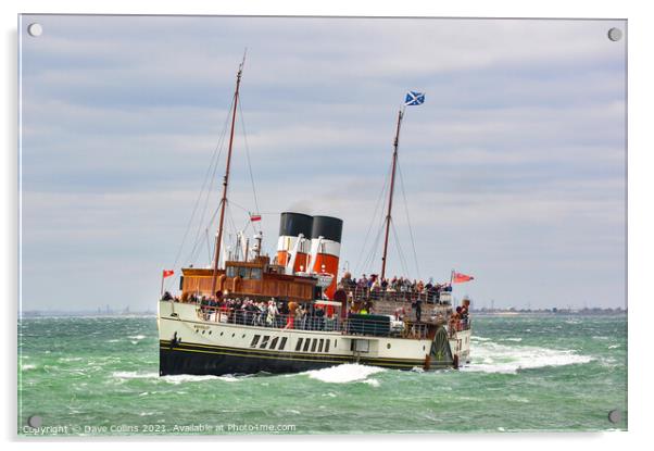 PS Waverley Approaching Southend Pier Acrylic by Dave Collins