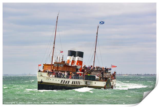 PS Waverley Approaching Southend Pier Print by Dave Collins