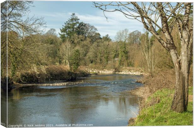 The River Ogmore at Merthyr Mawr in south Wales Canvas Print by Nick Jenkins