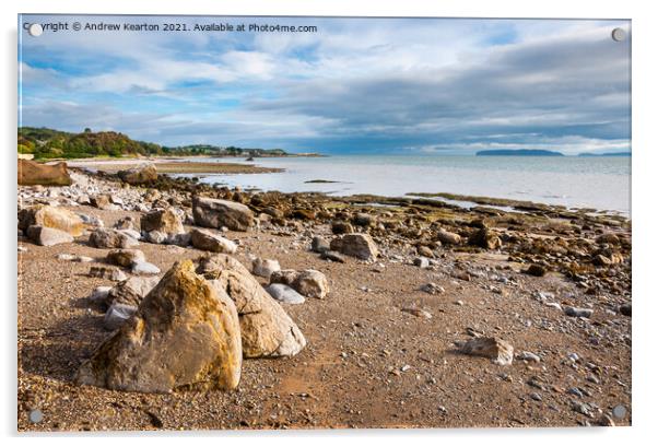Lleiniog beach, Menai Strait, Anglesey Acrylic by Andrew Kearton