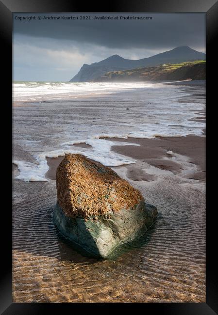 Nefyn beach, North Wales Framed Print by Andrew Kearton