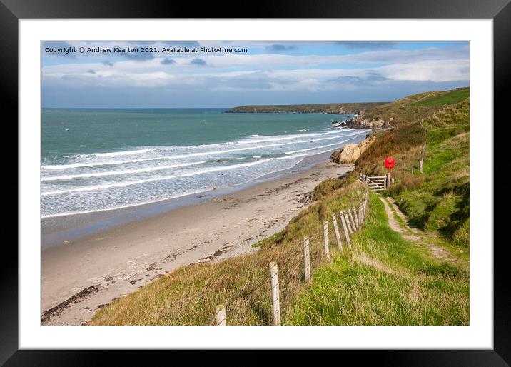 Penllech beach, Llyn Peninsula, North Wales Framed Mounted Print by Andrew Kearton